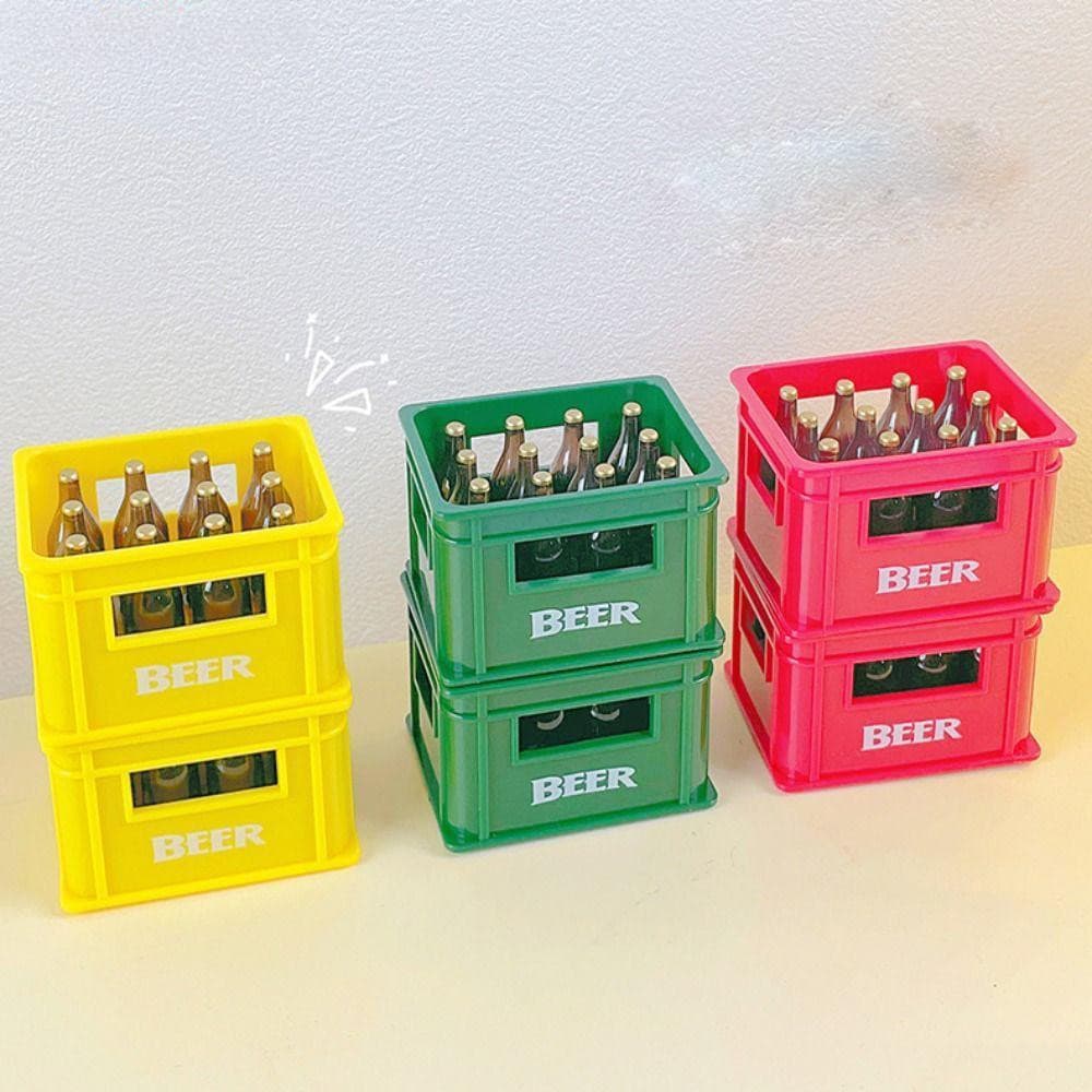 Abridor de garrafas, abridor de bebidas criativo em formato de caixa de cerveja de plástico, portátil.