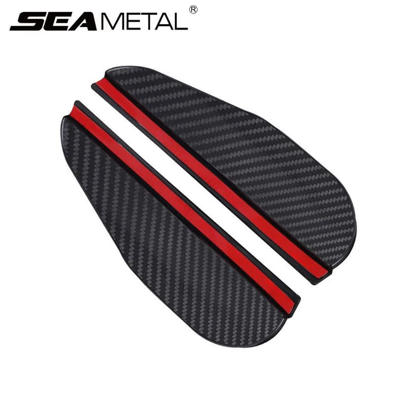 SEAMETAL 2PCS Protetor de Chuva para Espelho Retrovisor de Carro em Fibra de Carbono Universal Acessório para Carro