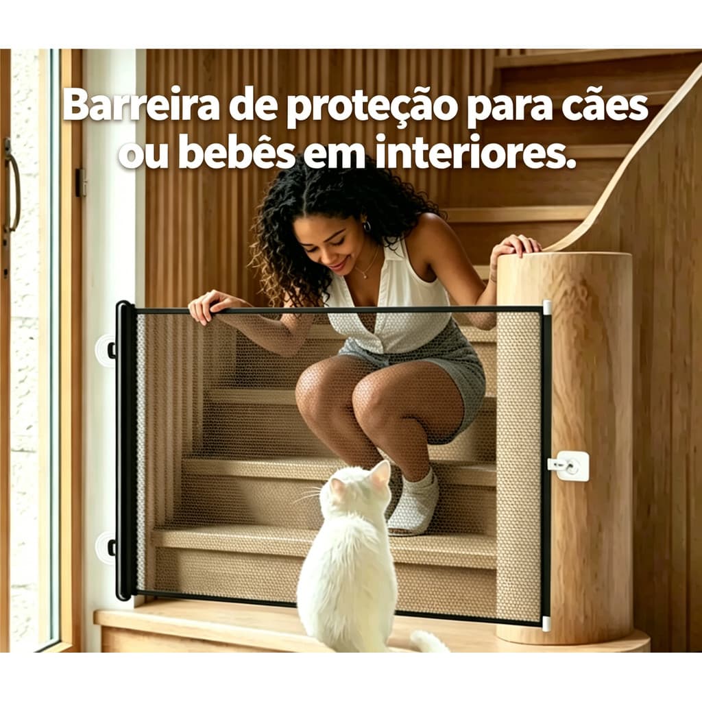 Portão de Segurança para Cachorro e Bebê | Cerca Protetora para Porta e Corredor Interno