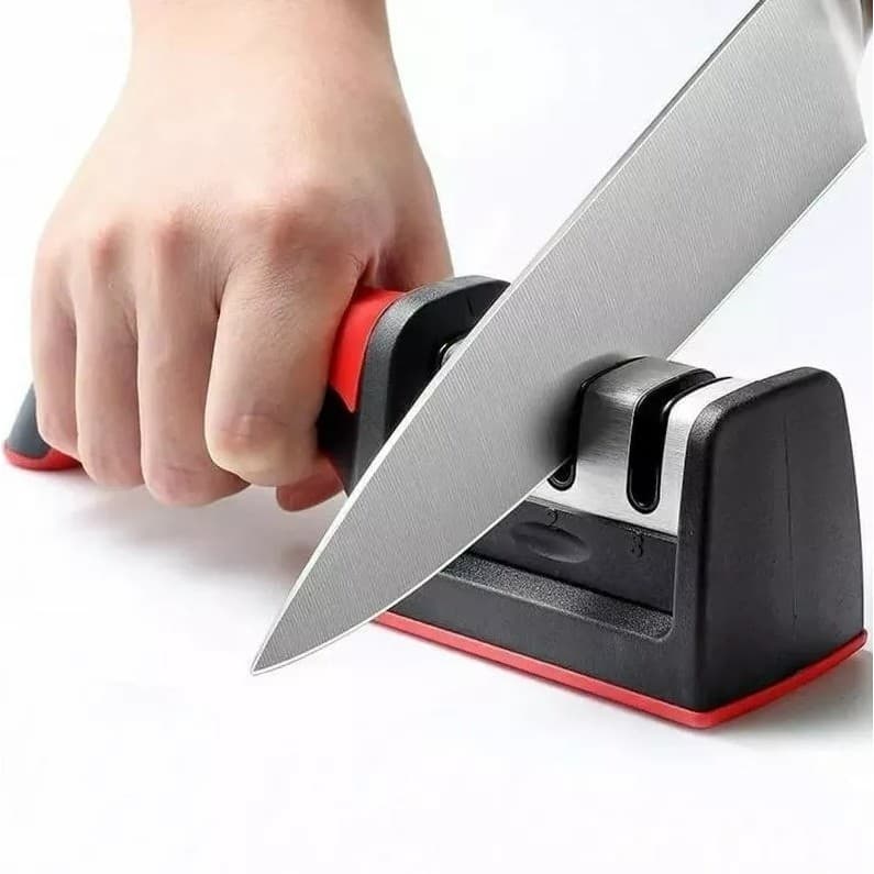Amolador de Facas Profissional 3 Etapas Afiador Manual Para Facas Aço Inox e Tesouras Original🔪 AFIADOR DE FACAS PROFISS