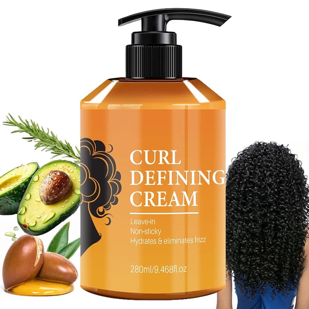 Creme Definidor de Cachos com Óleo de Argan, Creme Anti-Frizz para Cachos, adequado para todos os tipos e texturas de ca