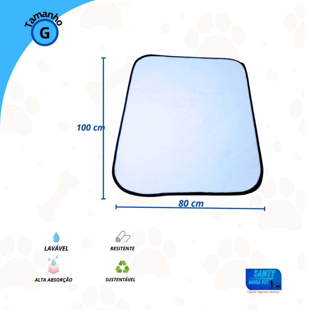 Tapete higiênico para cães, M tam 60 x 80, UN 01, lavável, Para seu cachorro pets reutilizável