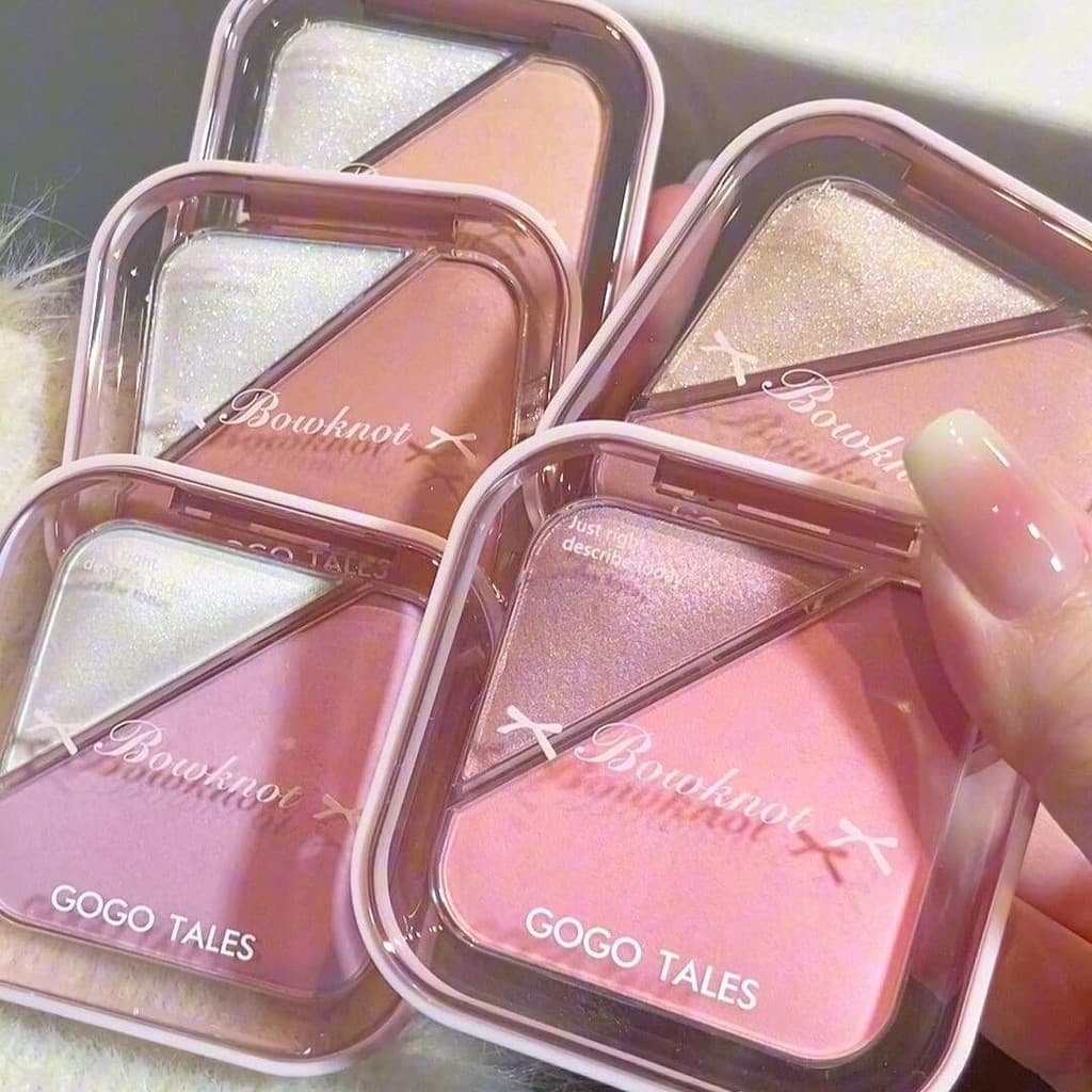 Gogo dança duas cores cozimento Blush paleta expansão psiquiatra cor baixa saturação perolado destaque Natural destaque