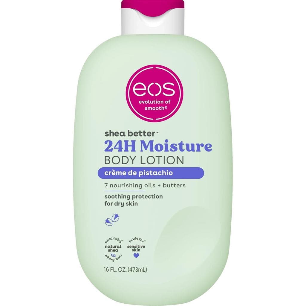 eos Shea Better Body Lotion - Creme de Pistache, Hidratação 24 Horas, Leve e Não Oleoso, Feito com Manteiga de Karité Na