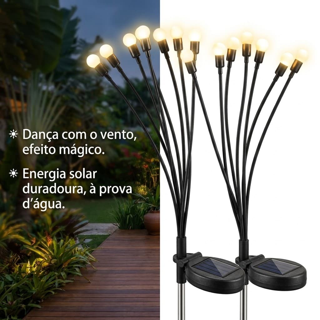 kit 2 luz vagalume jardim Pisca Luz solares De Led Jardim Efeito Vagalume via Energia Solar Natal