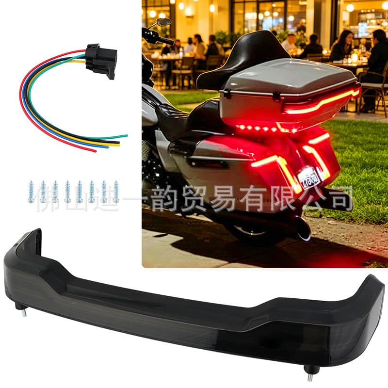 Luz traseira da caixa traseira da motocicleta luz de comando de água corrente luz traseira da cauda para Harley grande d