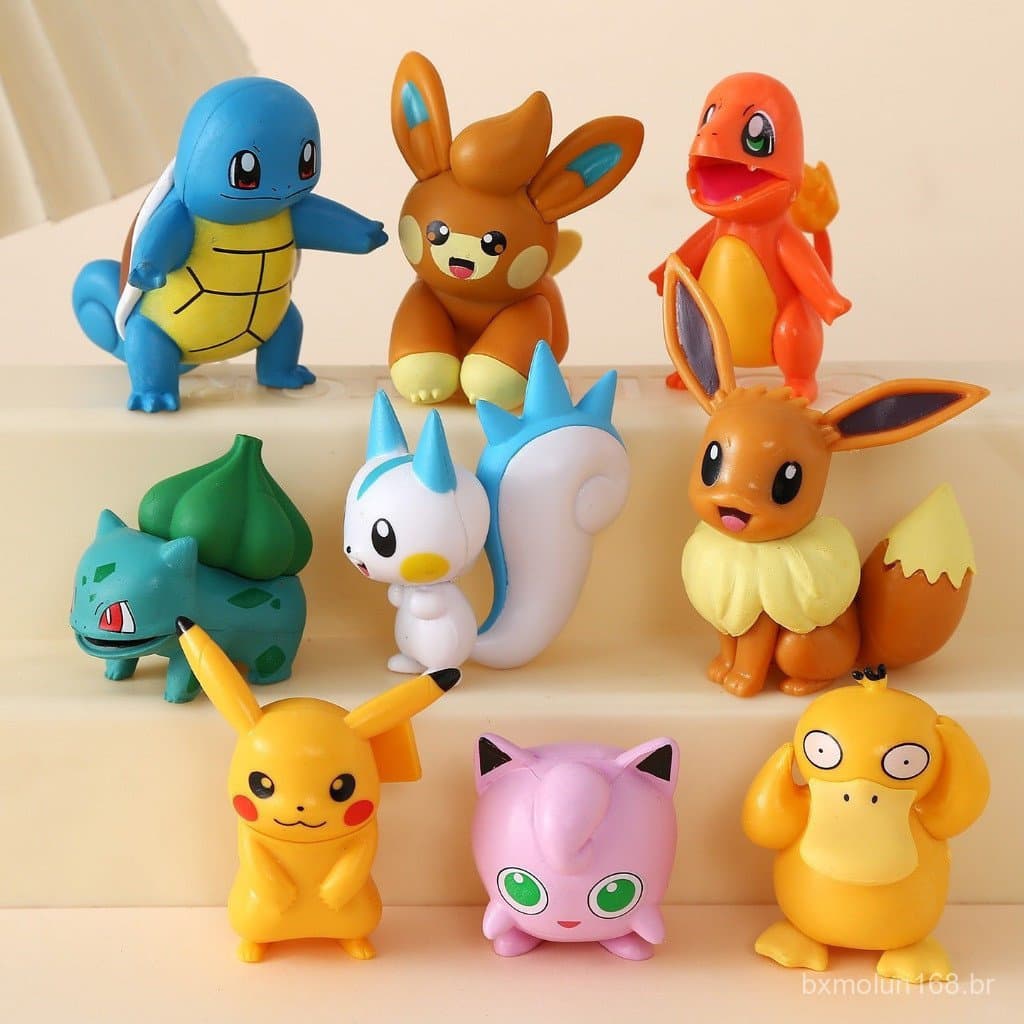 20259 Pçs/Set Anime Pokémon Q Versão Decoração De Mesa Boneca Psyduck Eevee Pikachu Charmander Jigglypuff Squirtle Bulba