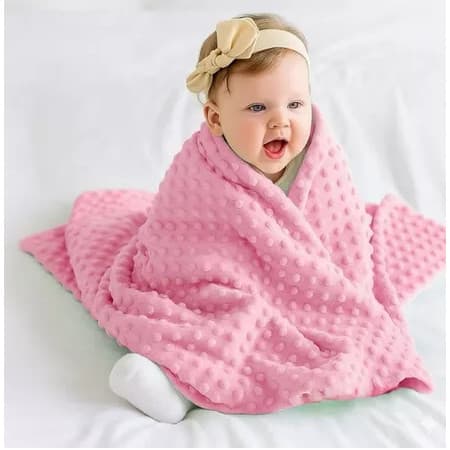 Manta Bebe Saida de Maternidade Antialergica Premium Menino Menina Macia Soft Bolha Pipoquinha TESTE