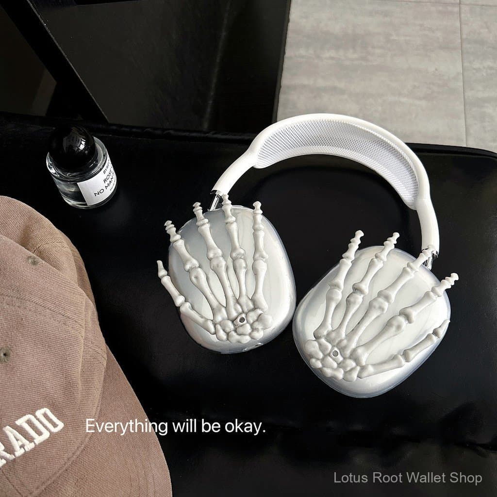 Capa Protetora para Apple AirPods Max - Capa Protetora para Fones de Ouvido com Design de Mão de Caveira e Borboleta