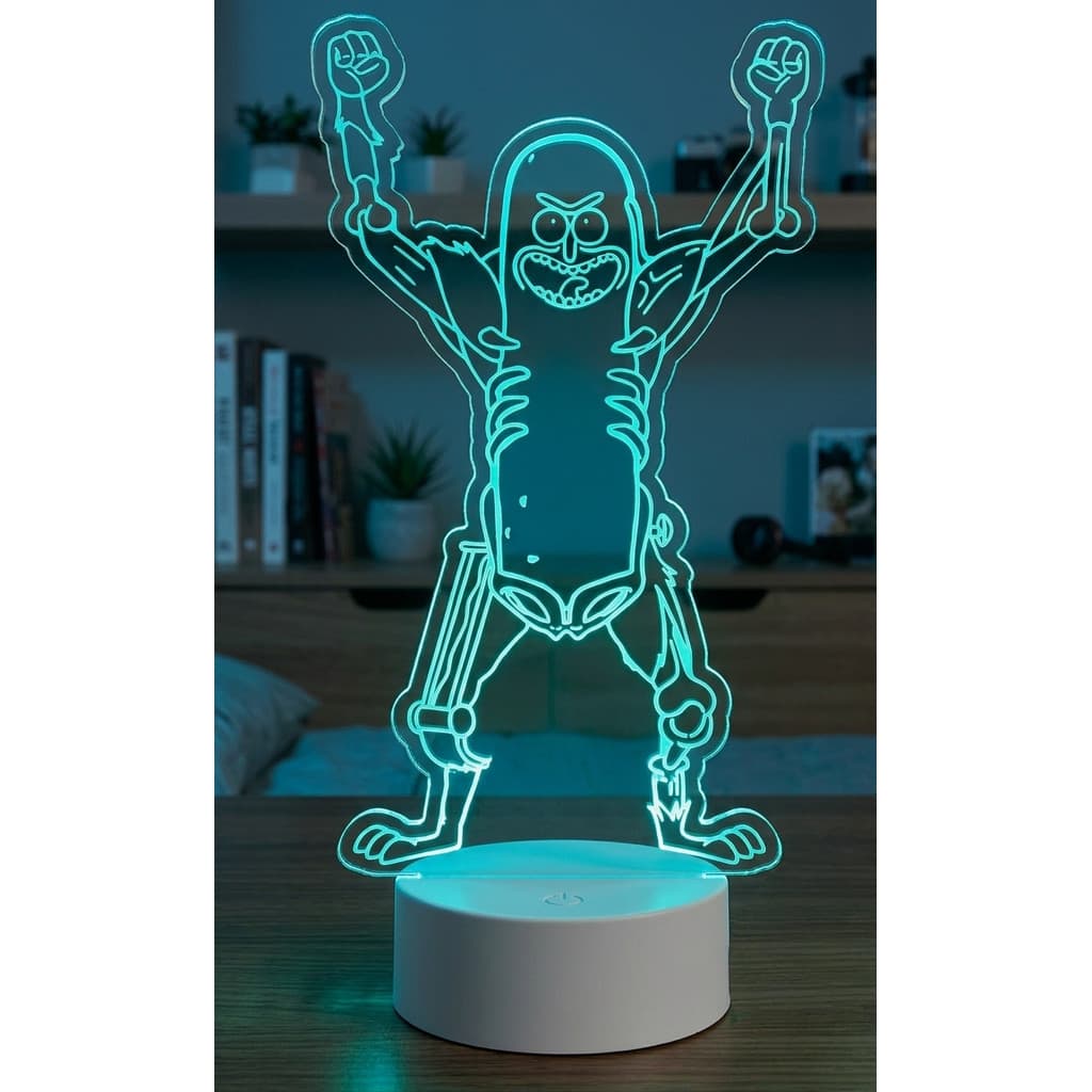 Luminária 3d Geek Pickle Rick Decoração Quarto Gamer Top Pc
