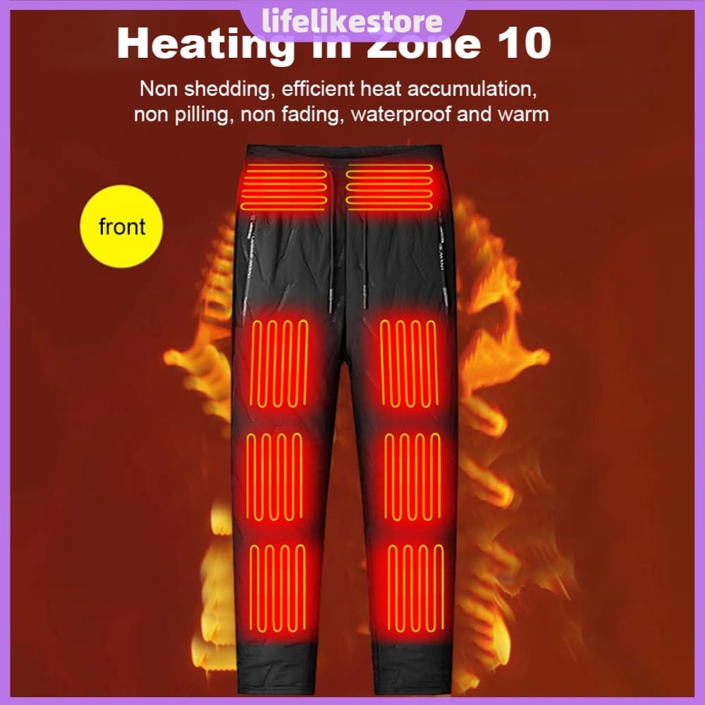 Calça de moletom unissex com forro de lã e entrada USB quente e aquecida para o inverno