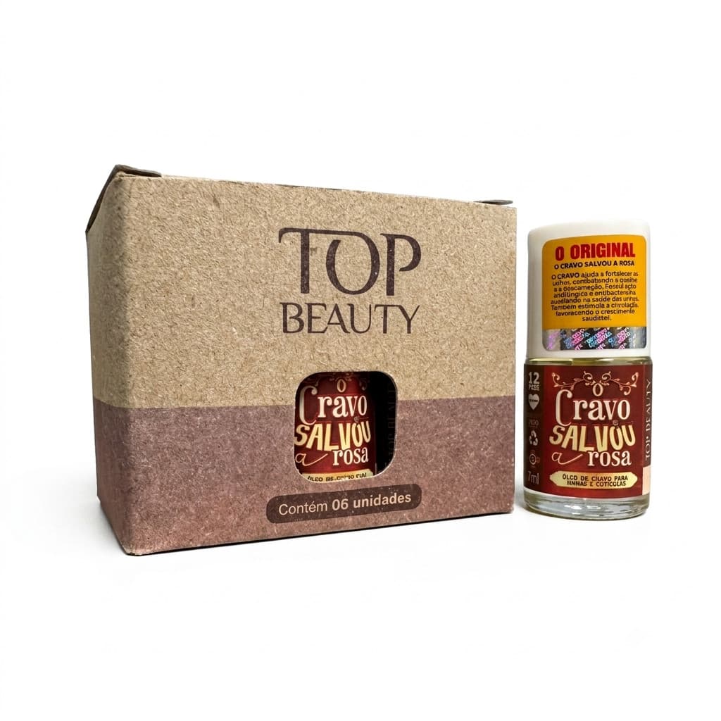 KIT Top Beauty O Cravo Salvou a Rosa Óleo de tratamento para unhas e cutículas com Óleo de Cravo (6 unidades)