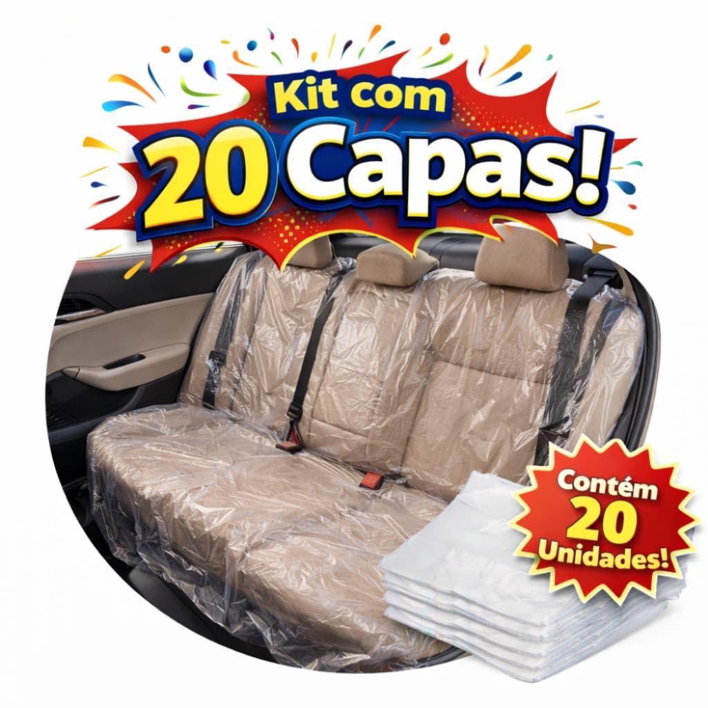 Capa Banco Traseiro Automotivo Descartável Plástico Transparente Proteção Carro Oferta