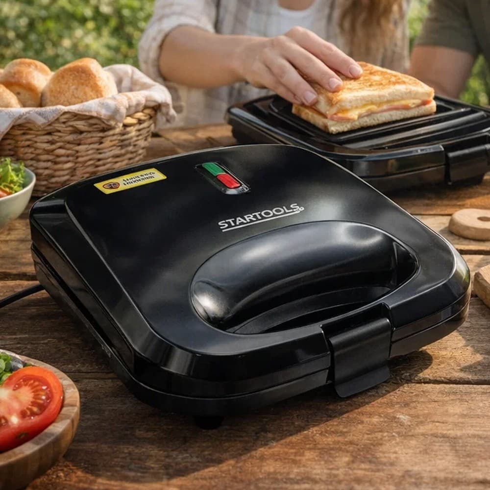 Sanduicheira Grill Elétrica 2 em 1 Antiaderente Prensa Dupla 750W 127V ou 220V