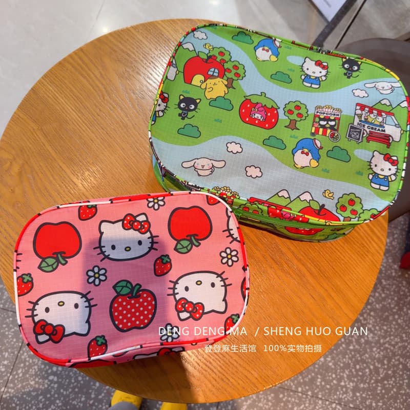 Coreano mesmo estilo dos desenhos animados bonito gatinho gato impressão viagem portátil roupas classificação saco de ar