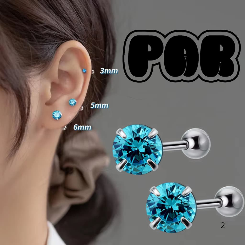 Piercing Orelha Tragus Cartilagem Aço Cirúrgico Zircônia Ponto de Luz