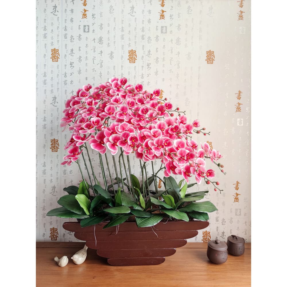 Hejia pu sentir Phalaenopsis High-End flor Artificial decoração chinesa sala de estar decoração flor entrada remover for