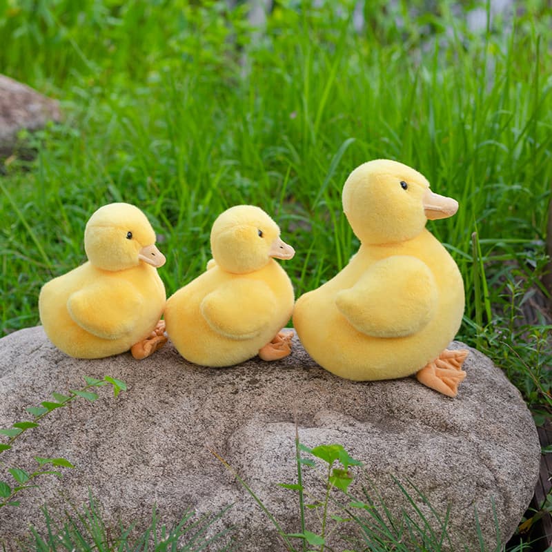 Simulação pequeno pato amarelo masculino boneca calmante presente crianças pequeno amarelo bonito pato boneca de pelúcia