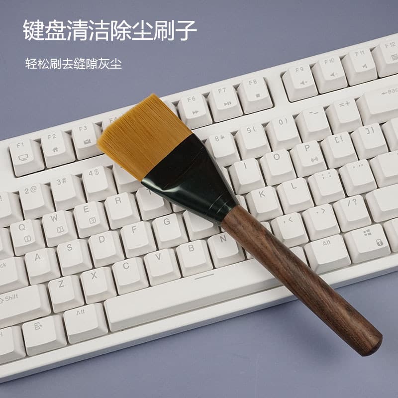 Zero a cem teclado mecânico limpeza poeira escova limpeza computador Notebook madeira maciça escova densa