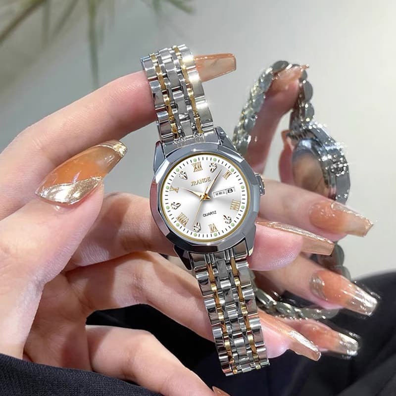 Senhoras relógio luminoso à prova dwaterproof água liga relógio de quartzo luxo nicho High-End relógio feminino 62826