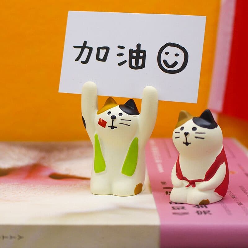 Zakka bênçãos de cena criativa japonesa vêm em gato qualificado levantar notas de mão clipe de foto Mini enfeites de mes