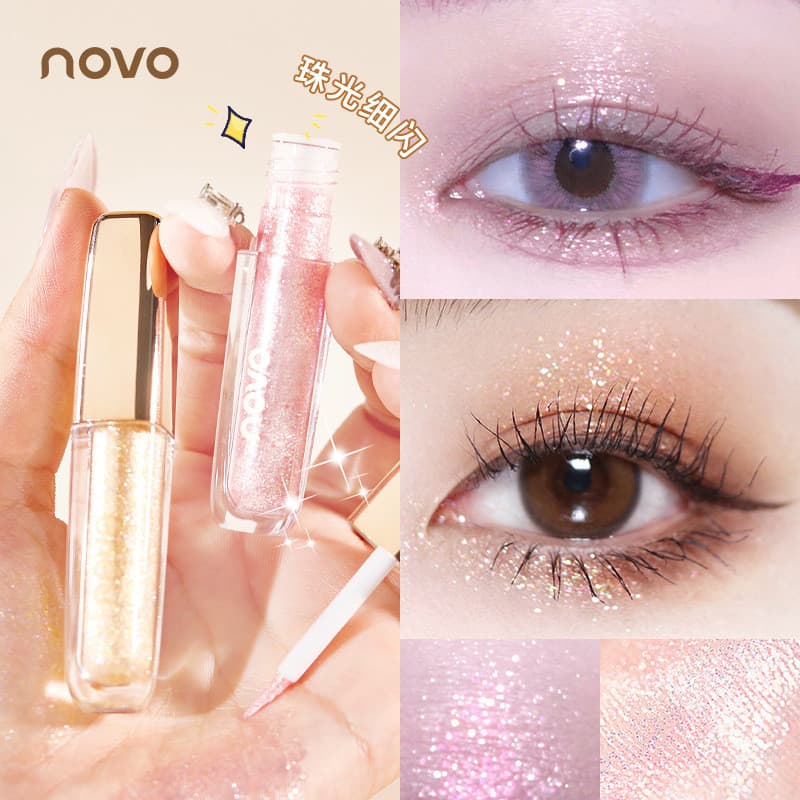 NOVO sombra líquida brilhante perolado deitado bicho da seda lantejoulas Glitter brilhante ouro prata branco rosa moda d