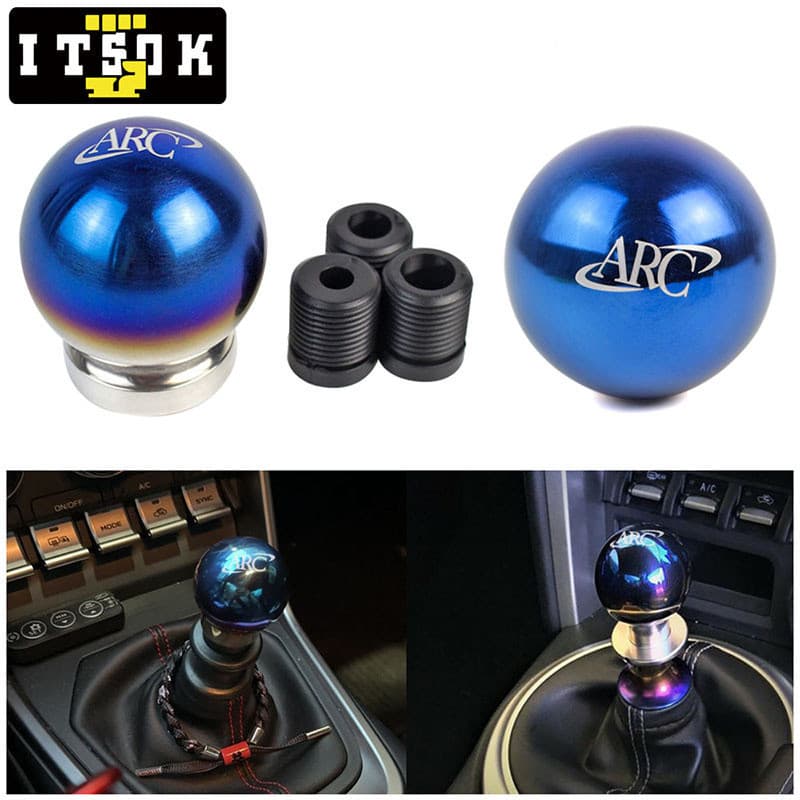 Itsokarc Queimado Azul Universal Racing Manual Car Auto Alumínio Gear Stick Shift Shifter Lever Knob