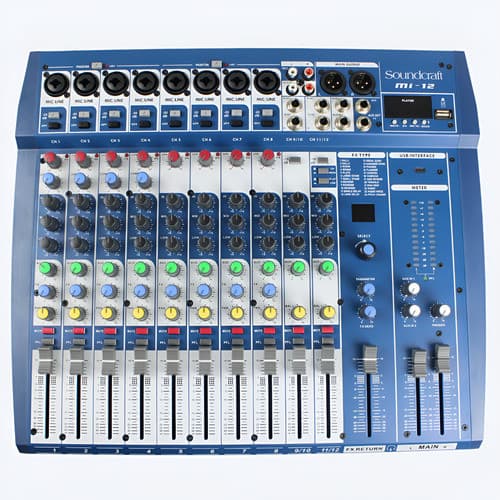 Mesa De Som Soundcraft Mi-12 Analógico Com 12 Canais