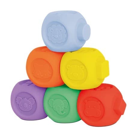 Cubo Vinil Didático Tchuco Baby 6 Peças  Brinquedo Infantil - Samba Toys -