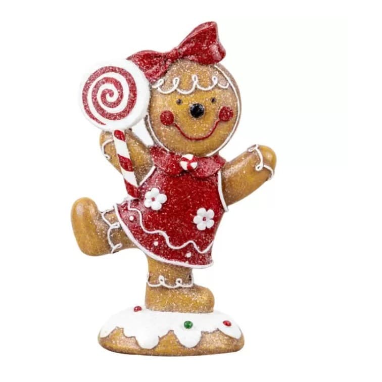 Gingerbread em Resina com Lollipop Alt 14 cm