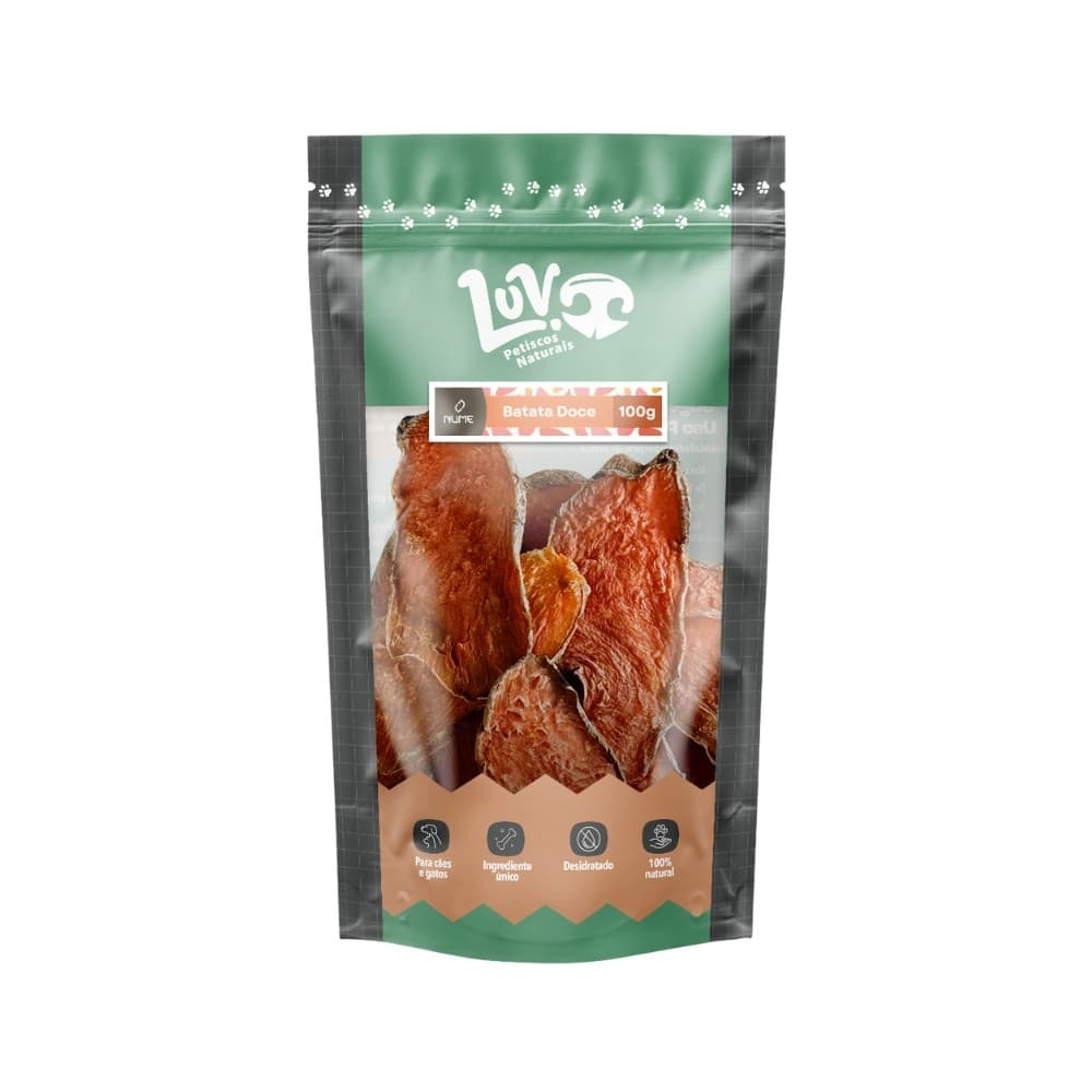 Batata Doce Petisco Natural para Cães e Gatos 100gr - Luv