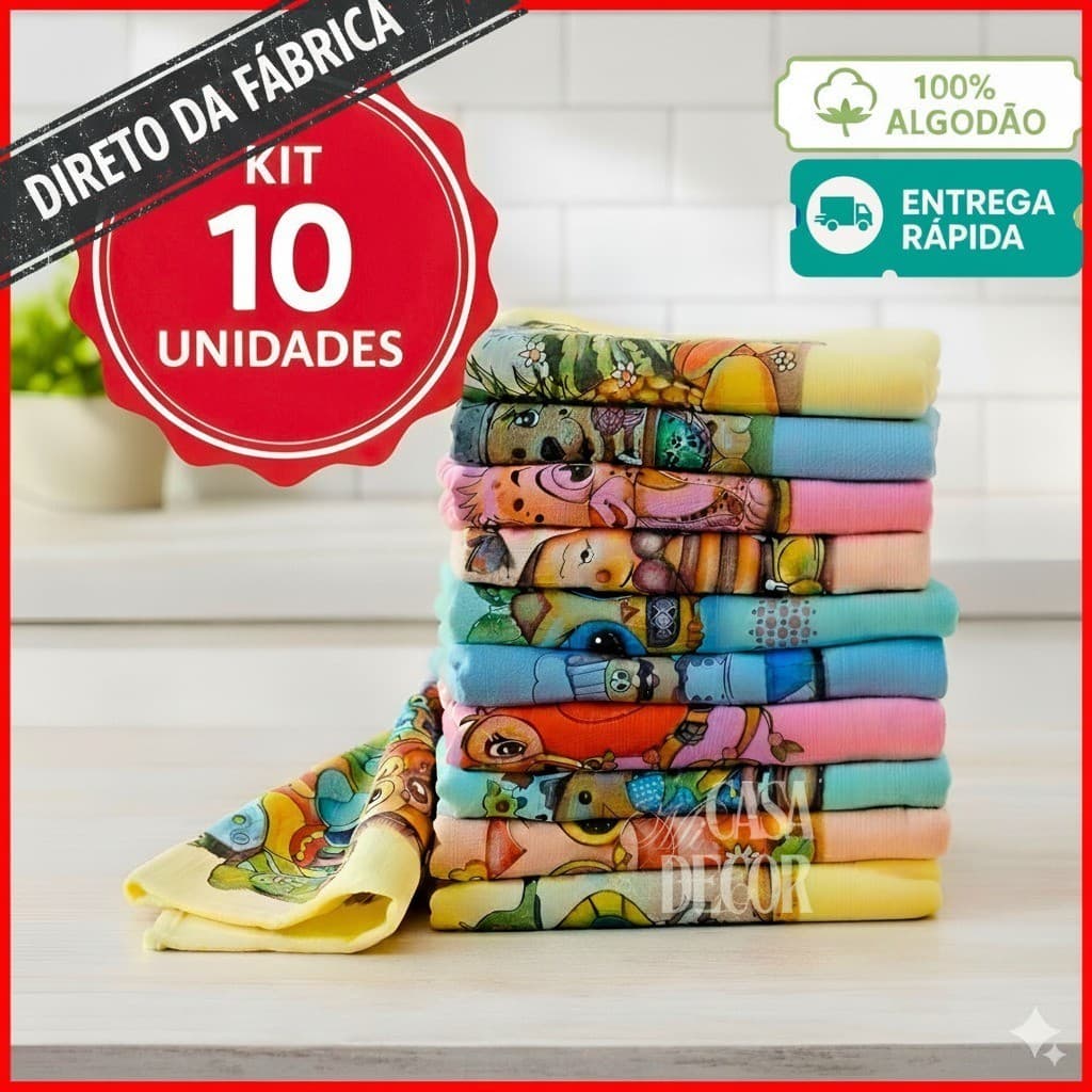 O QUERIDINHO DA SHOPEE Kit 10 Panos Prato Anti Mancha Original