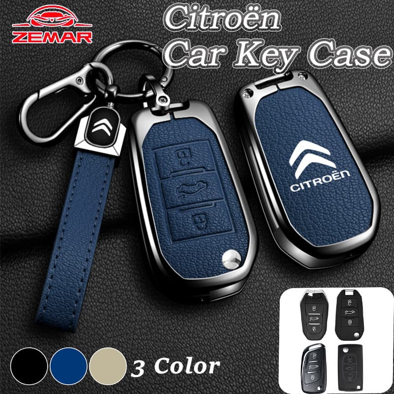 Citroen Liga De Zinco Capa De Chave De Carro Couro Inteligente Protetor De Chaveiro Acessório De Moda Para C4 Pallas C3