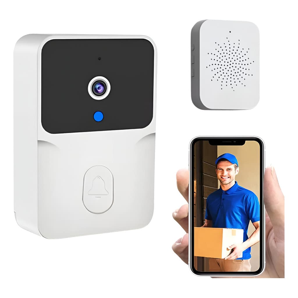 Campainha Residencial Sem Fio Inteligente Video Wifi Bateria