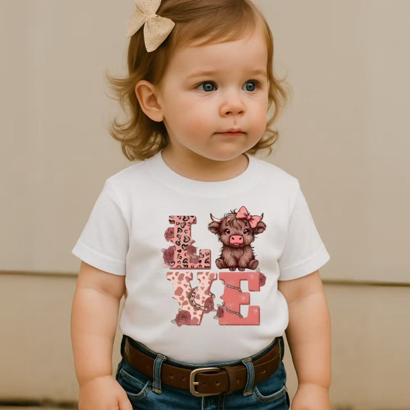 Camisa Infantil Camiseta Menina fazendinha Love Country
