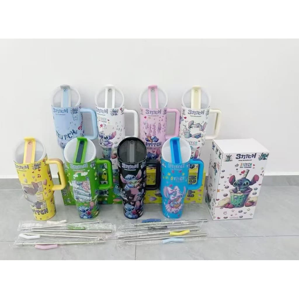 Garrafa Térmica Inox para Água Gelada e Bebidas Quentes com Padrão de Personagem Cartoon, 1200ml