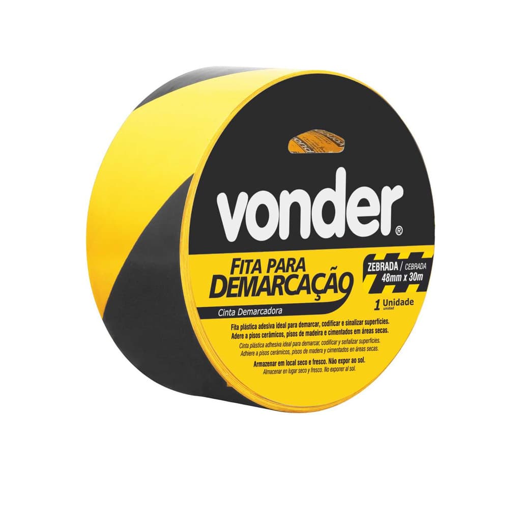 FITA DEMARCACAO SOLO 48X30M VONDER ZEBRADA