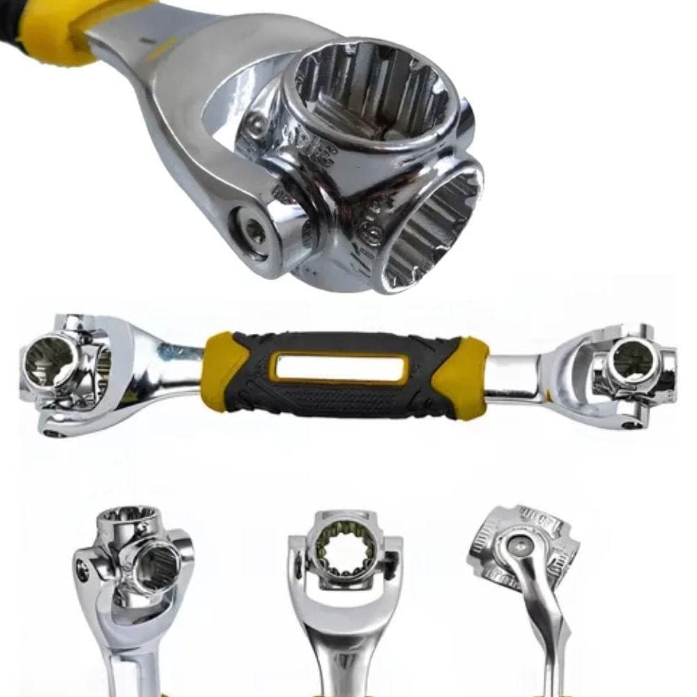CHAVE CATRACA MULTIFUNCIONAL 48 EM 1 CABECA GIRATORIA 360 SOQUETE AJUSTAVEL 8 A 19MM PROFISSIONAL