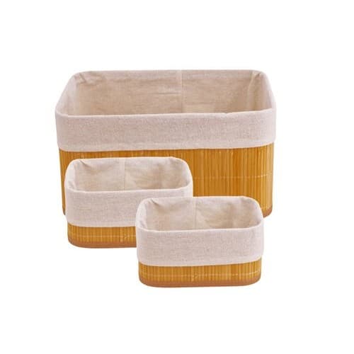 Kit 3 Cesto Organizador Bambu Sustentavel Resistente Design Elegante Versatil