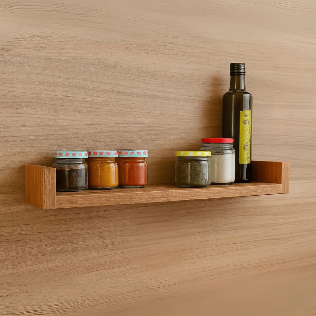 Prateleira Organizadora Temperos Estante Cozinha Decoração Sala Quarto Nicho Madeira MDF Kit 2un 55