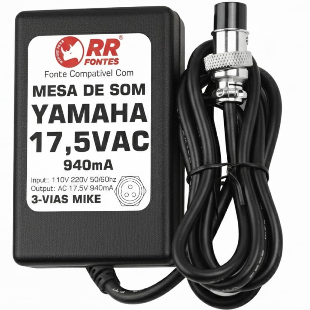 FONTE AC 17,5V PA-20 PARA MESA DE SOM MIXER Yamaha MG124 MG124C MG124CX BIVOLT