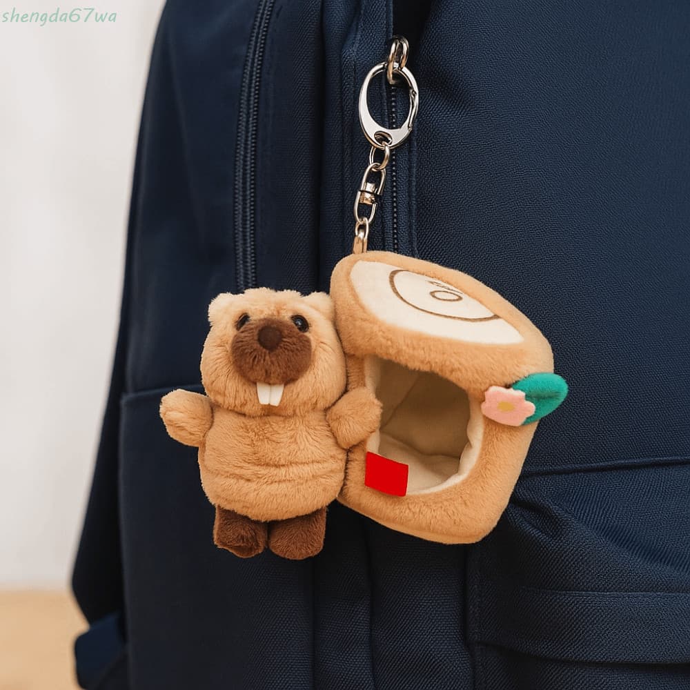 Boneco Pendente Realista de Marmota SHENGDA, Chaveiro de Pelúcia Simulação de Algodão PP, Fofo