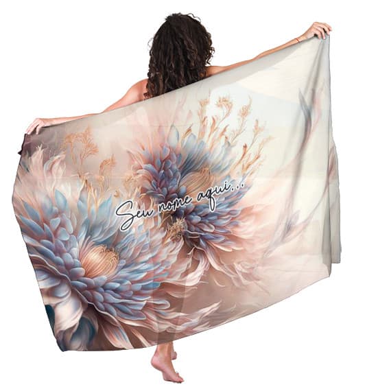 Canga Saida de Praia com nome personalizado 90x140cm