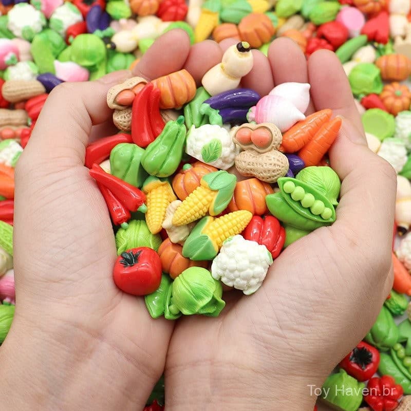 10/20/40 pcs Mini Frutas Brinquedo Vegetais Brinquedos, Modelos De Alimentos Em Miniatura, Mini Pretend Play Brinquedos
