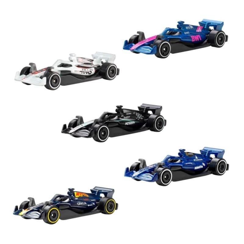 Pack 5 Carrinhos 1:64 Hot Wheels Formula 1 - Mattel