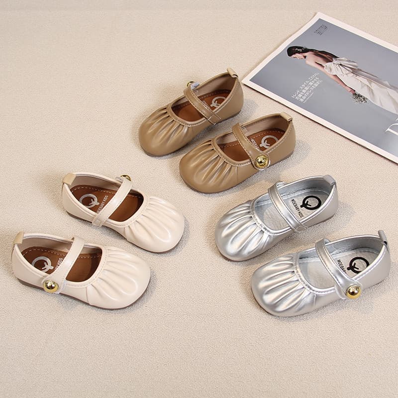 Meninas sapatos de couro 2024 primavera outono novo estilo sapatos infantis menina bebê princesa sapatos de sola macia e