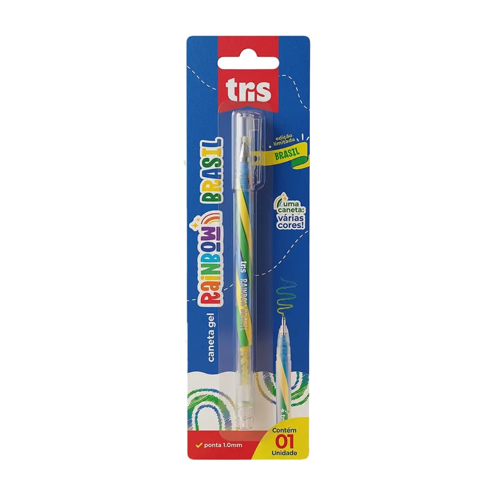 Caneta Gel Rainbow Brasil 1.0 mm - Tris