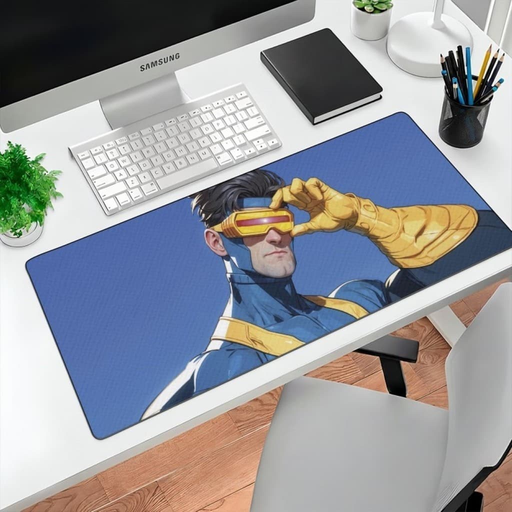 MousePad Grande 80x30 Ciclope  Resistente Deskpad Neoprene X-Men Mouse Pad Grande RGB