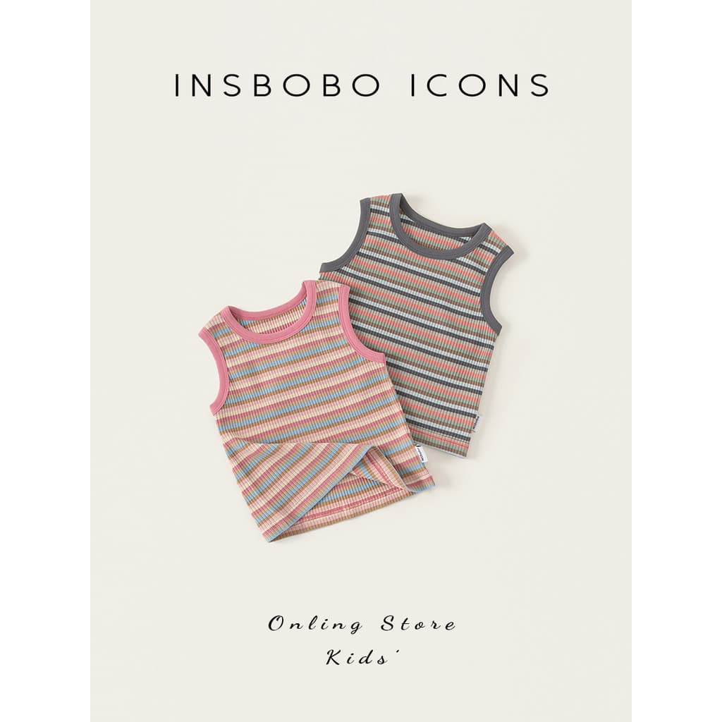 INSbobo colete para meninas 2026 verão novo estilo camisetas para meninas bebê menina topos roupas de verão para criança