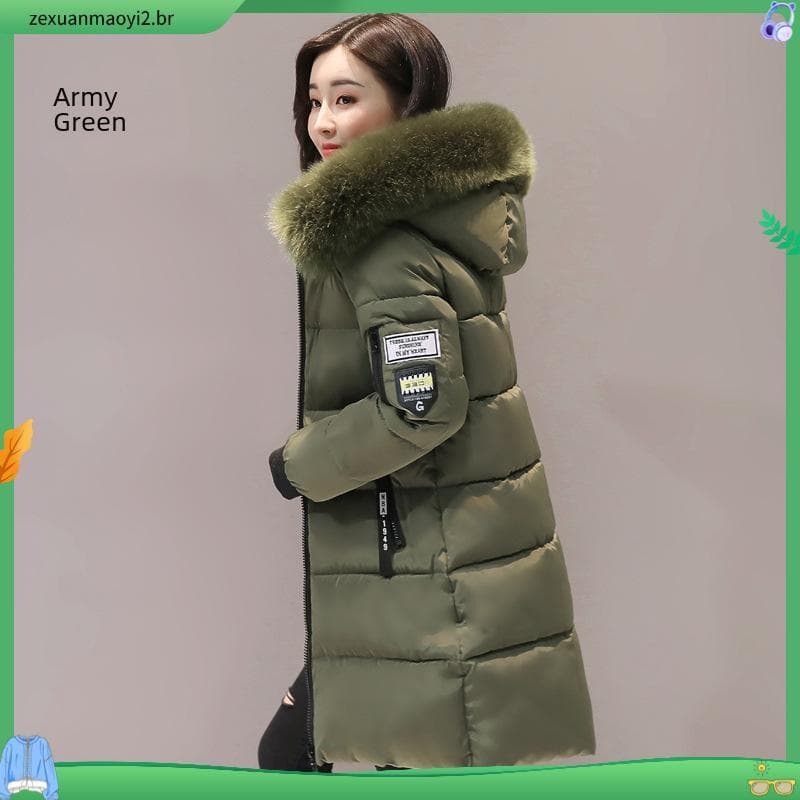 Das Mulheres De Inverno Cor Sólida Grosso Casaco parka Venda Quente Zíper Com Capuz Roupas Femininas